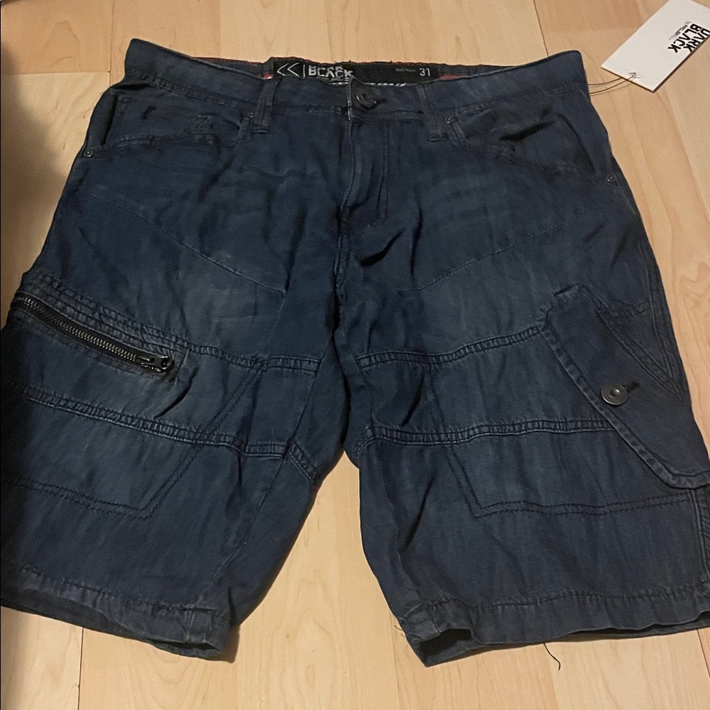 Men's Navy Cargo Shorts with Multiple Pockets